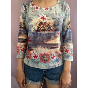 Vintage flower long sleeve top super soft